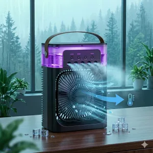 Portable Air Cooler Fan with Mist and RGB Light